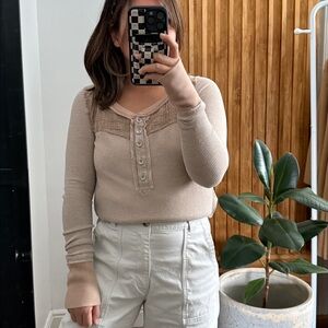 Free People We The Free Basic Thermal Top. S